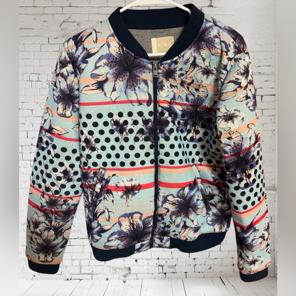Roxy Floral and Polka Dot Jacket - Multicolor
